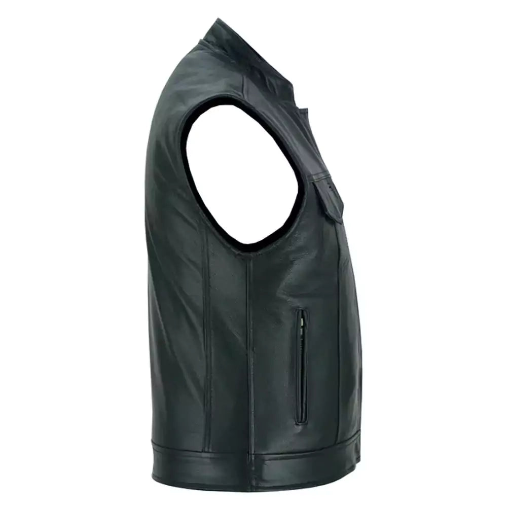 skull lining clover motorcycle vest mens black leather motorcycle vests for sale