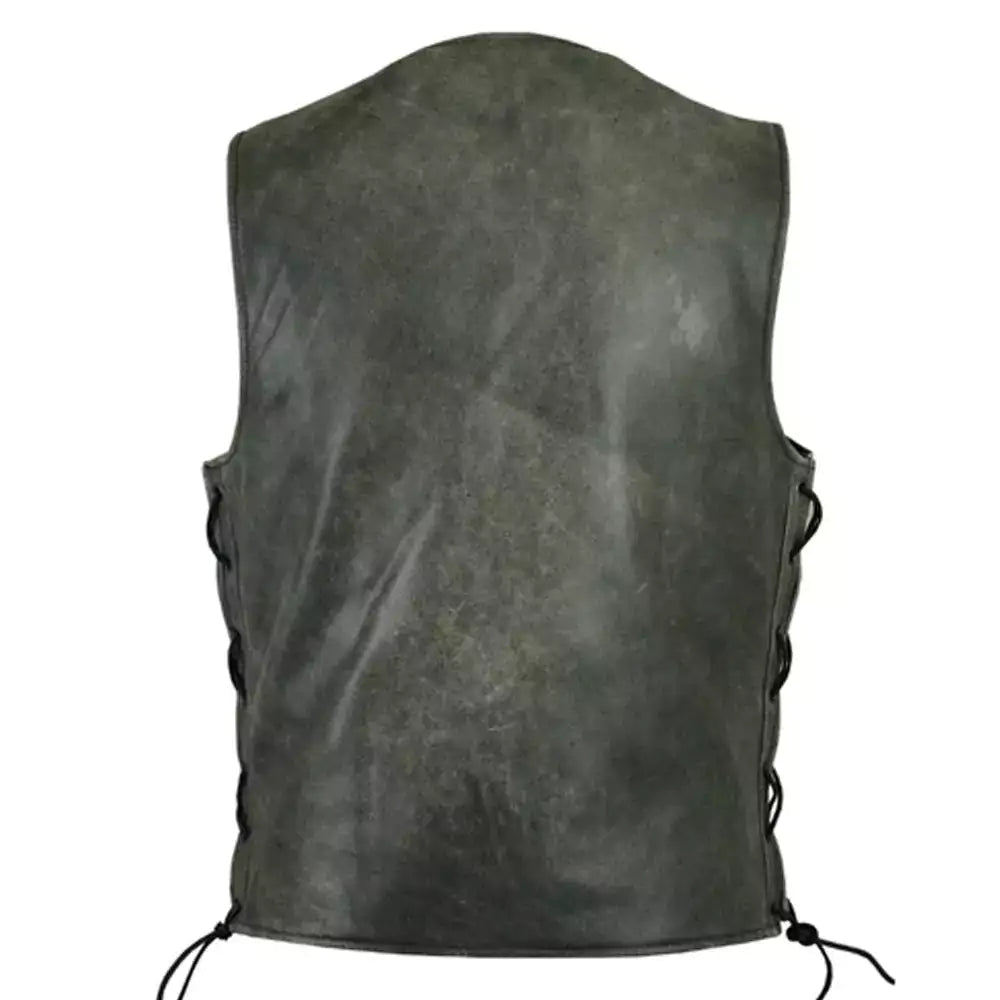 men's gray single back panel concealed carry vest