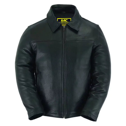 Chaqueta de piel de cordero neozelandesa teñida con tambor para hombre MC10104