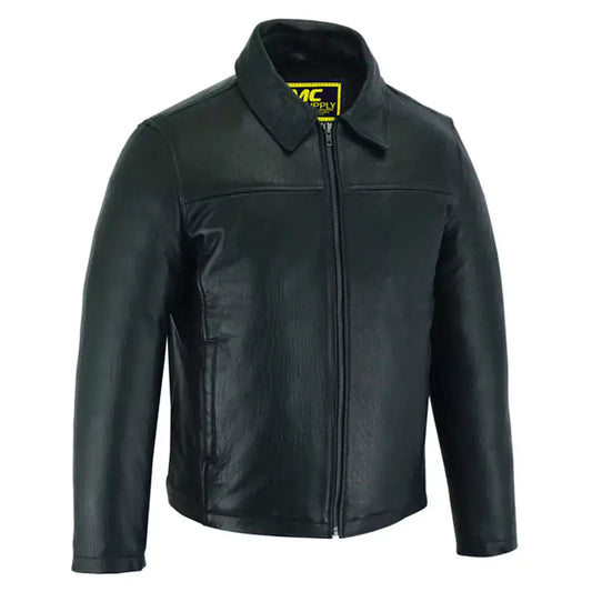 Chaqueta de piel de cordero neozelandesa teñida con tambor para hombre MC10104