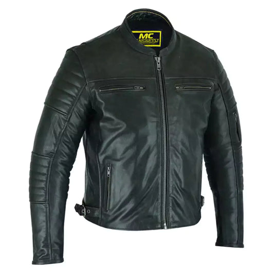 Chaqueta de scooter cruzada moderna para hombre MC10112