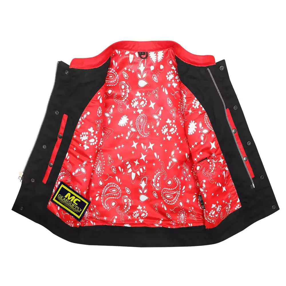 best diamond motorcycle vest black and  red