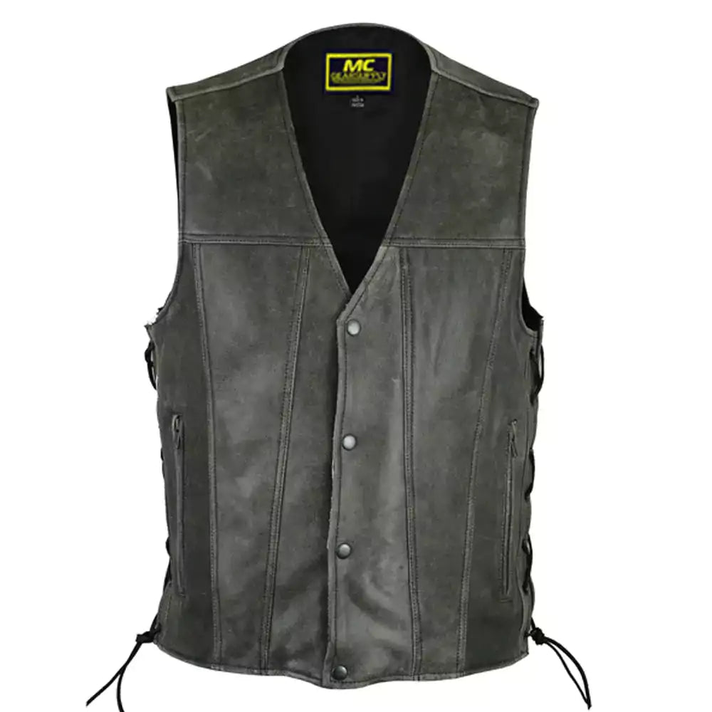 men's gray single back panel concealed carry vest