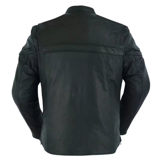 Men's Sporty Lightweight Leather Cross Over Jacket MC10101