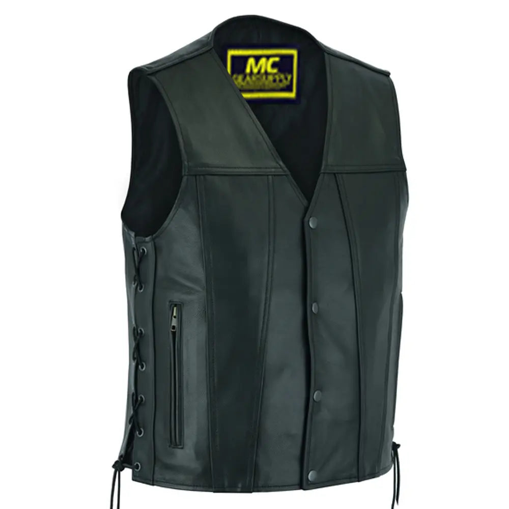 mens single back panel concealed carry vest mens black leather motorcycle vests for sale