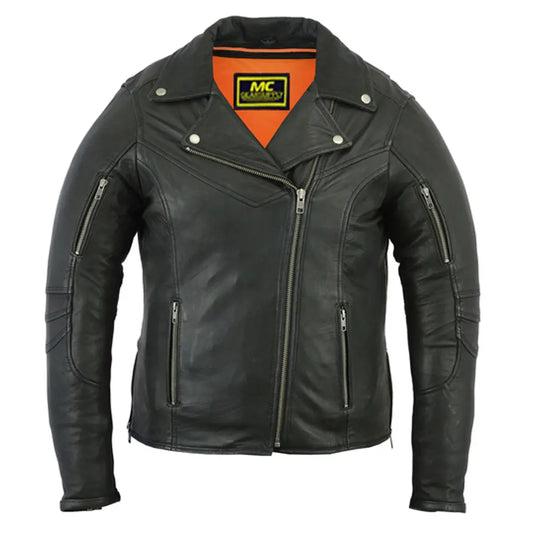 MC30102 CHAQUETA BIKER MODERNA PARA MUJER, MÁS LARGA Y SIN CINTURÓN