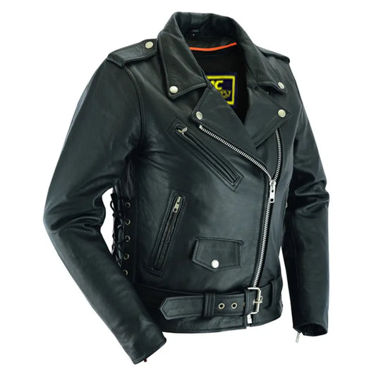 MC30111 CHAQUETA M/C ESTILO POLICÍA CON ENCAJE LATERAL CLÁSICO PARA MUJER