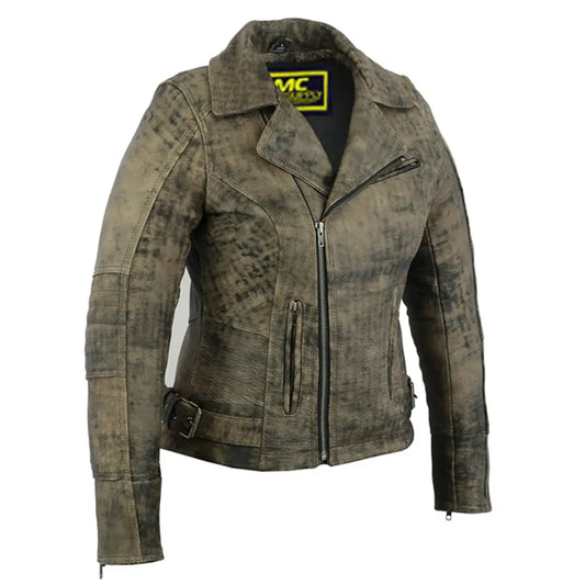 MC30117 CHAQUETA DE MC MARRÓN ANTIGUO CON ESTILO ACTUALIZADA PARA MUJER