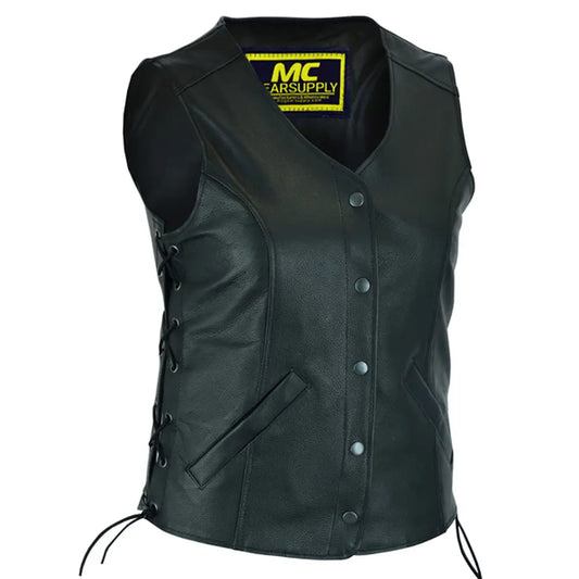 MC40113 WOMEN’S STYLISH LONGER BODY ¾ VEST – SIDE LACES