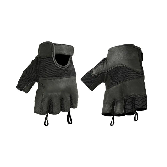 MC60115 LEATHER - MESH FINGERLESS GLOVE