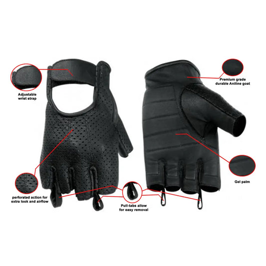 MC60116 PERFORATED FINGERLESS GLOVE