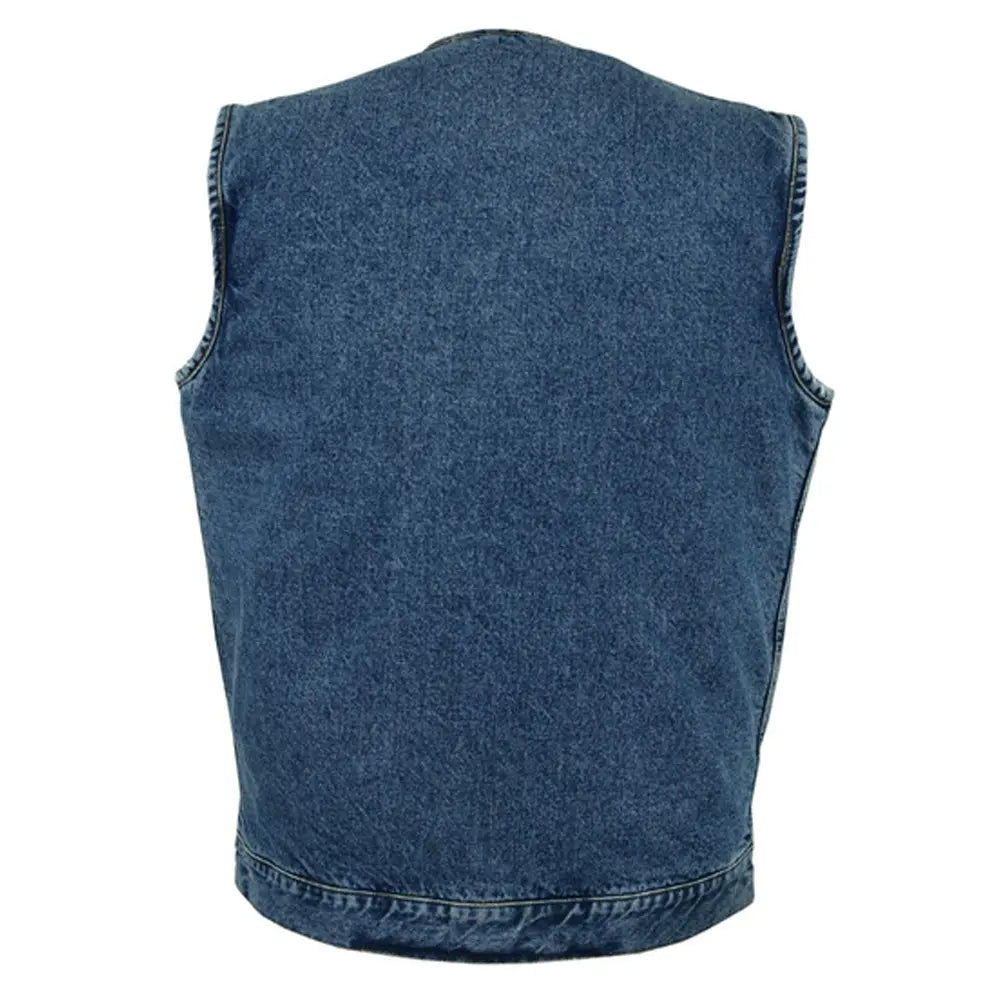 Concealed Snaps, Blue Jeans Vest, Hidden Zipper | Mc Gear Supply – MC ...