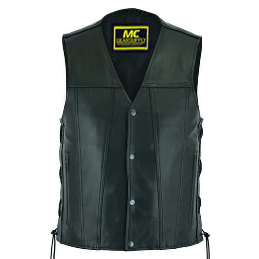 mens single back panel concealed carry vest mens black leather motorcycle vests for sale