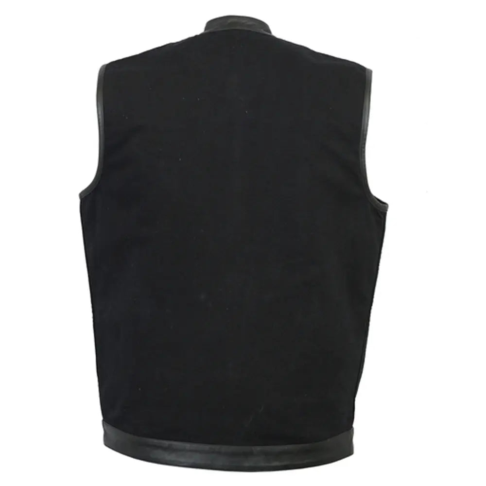 Mens Black Denim Single Panel Concealment Vest | Mc Gear Supply – MC ...