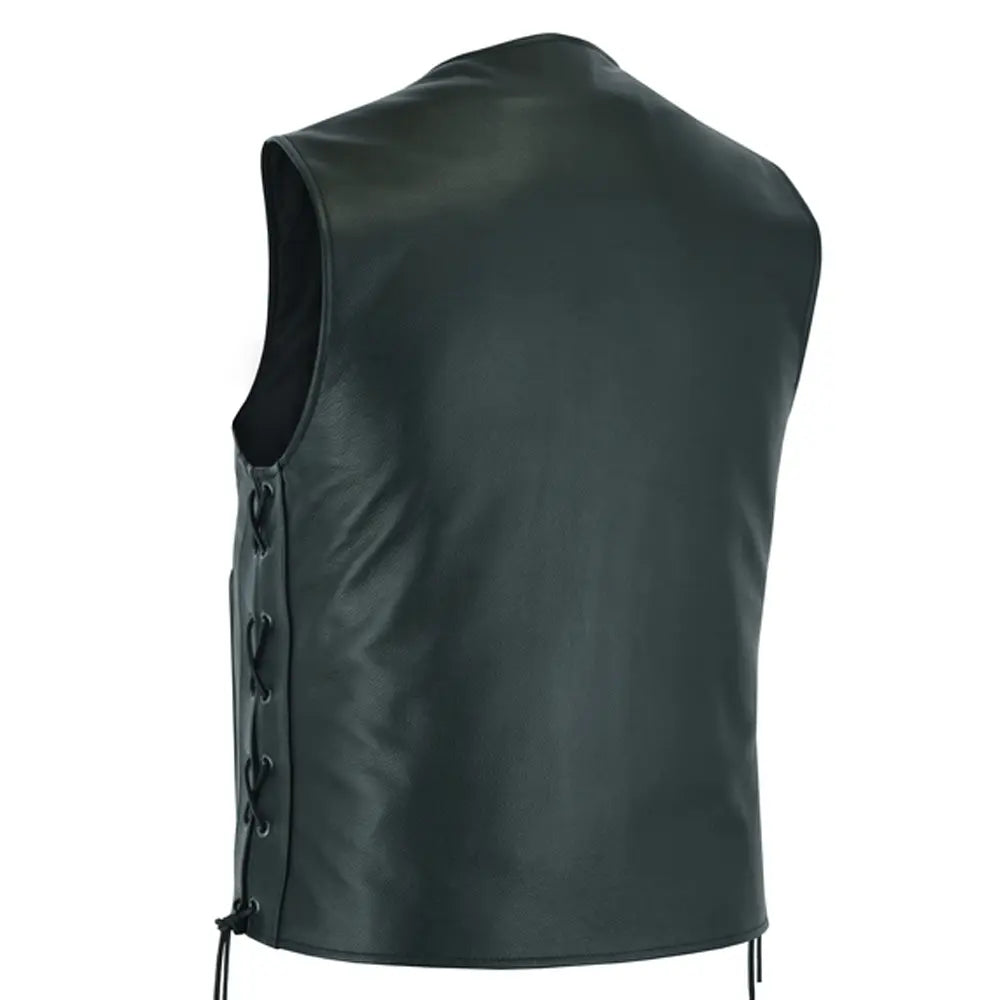 mens single back panel concealed carry vest mens black leather motorcycle vests for sale